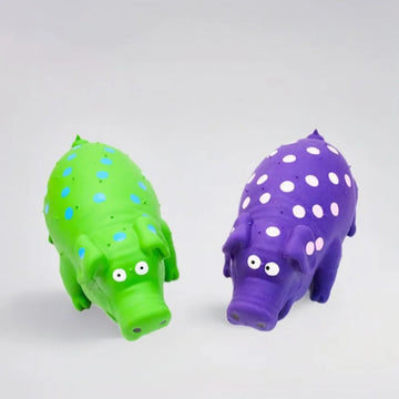 Pet Latex Pig Toy - Squeaky, Spotted, Durable Chew & Molar Toy for Dogs, Pet Puzzle Supplies